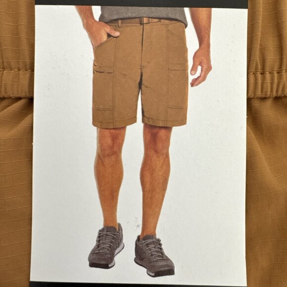 Eddie Bauer Men's XL Ripstop Tech Cargo Short Nylon UPF50+ Brown NWT 0606 - Picture 12 of 16